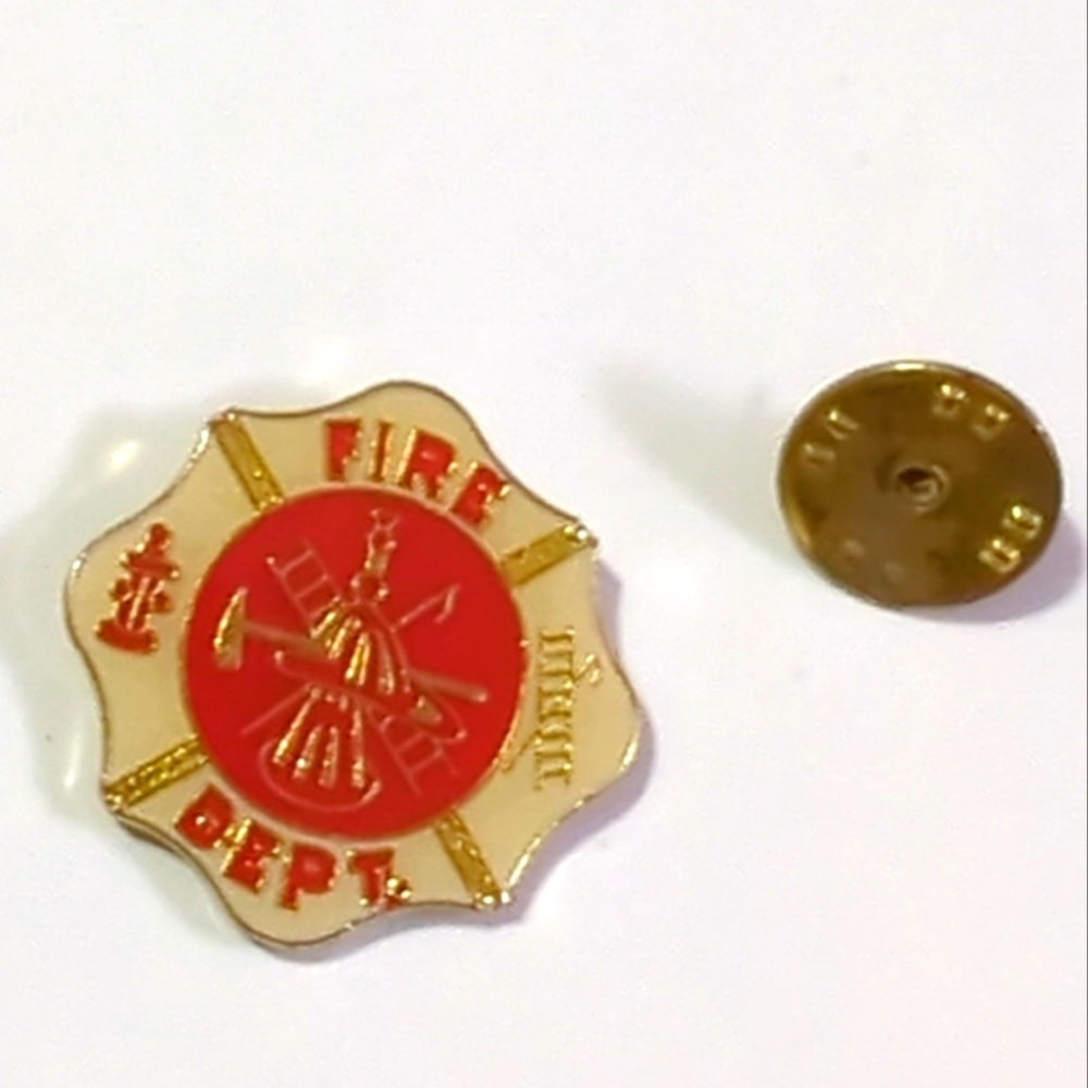 SALE $8. Vintage 70's Fire Dept. Hat Pin W/Pin READ DESCRIPTION